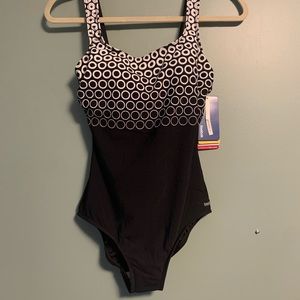 Reebok Black and White Aqua Fitness Suit, NWT, 10